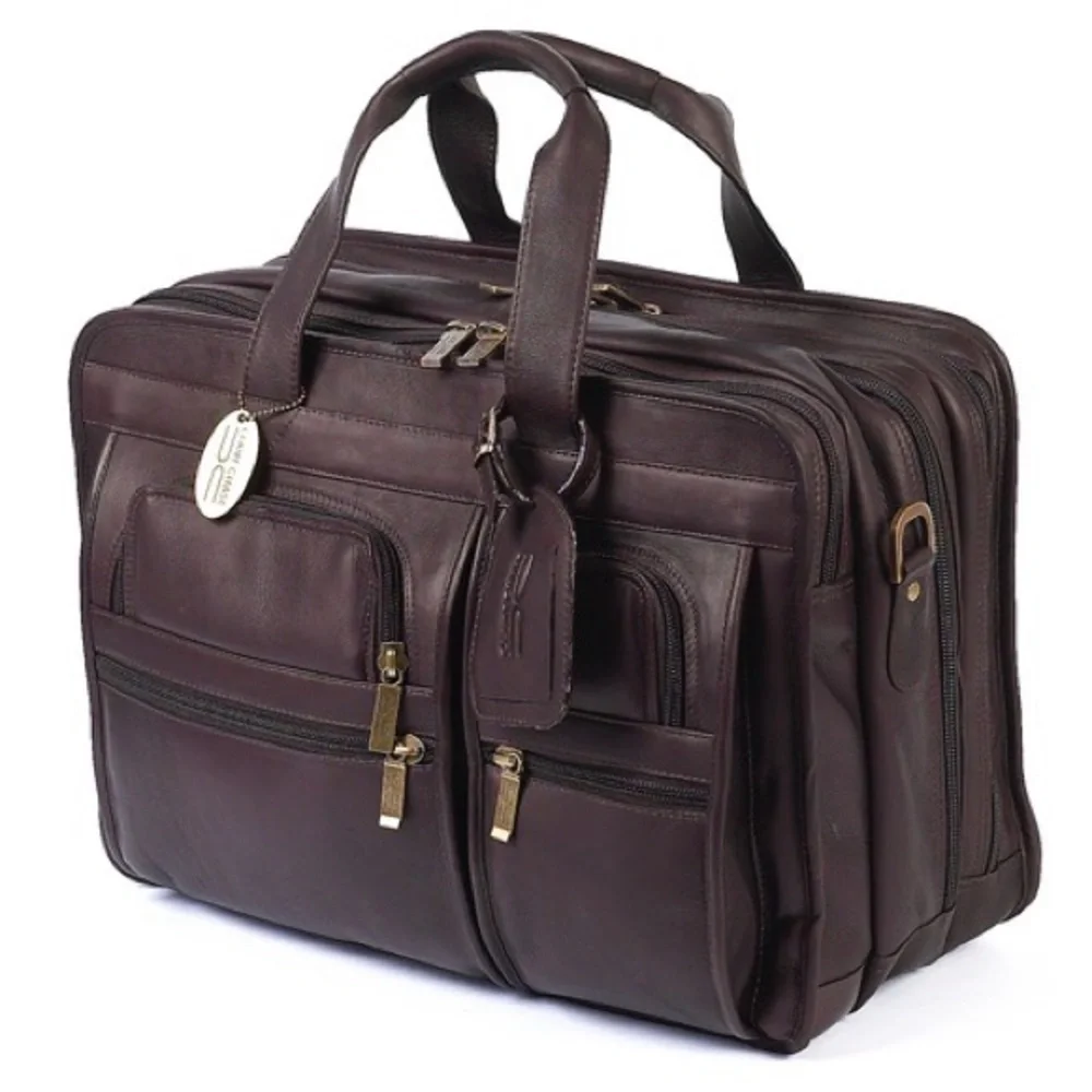 Claire Chase 💼 Genuine Leather JUMBO EXECUTIVE BRIEFCASE in Black